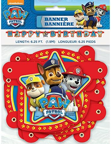 6ft PAW Patrol Birthday Banner with Hinges