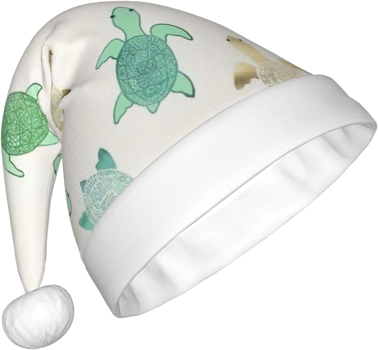 QINZHENG Personalized Santa Hat with Turtle Print