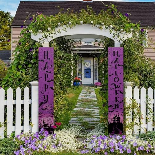 Halloween Spider Banner Front Door Outdoor Hanging Decor