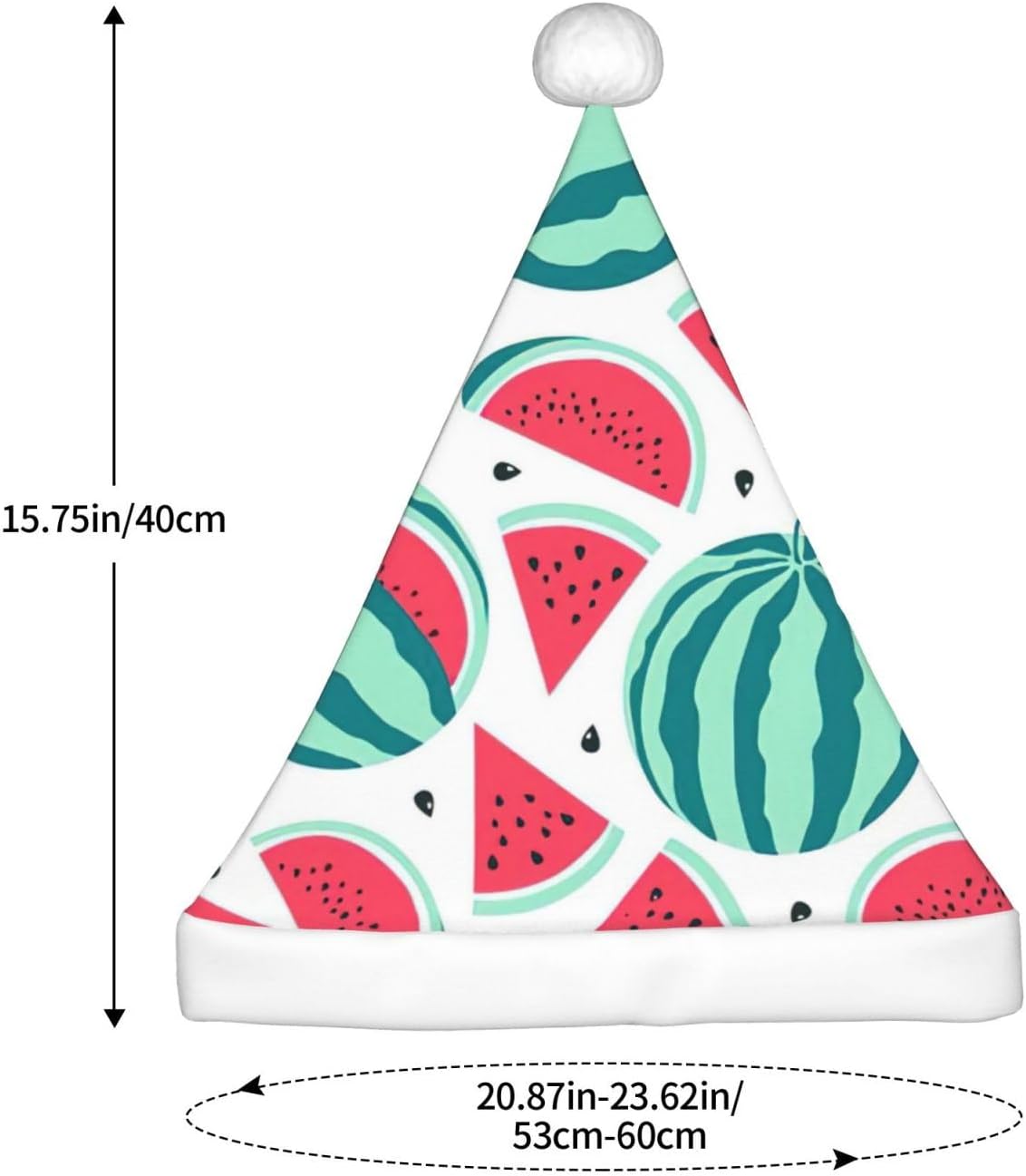 Qin Zheng Personalized Santa Hat with Watermelon Print