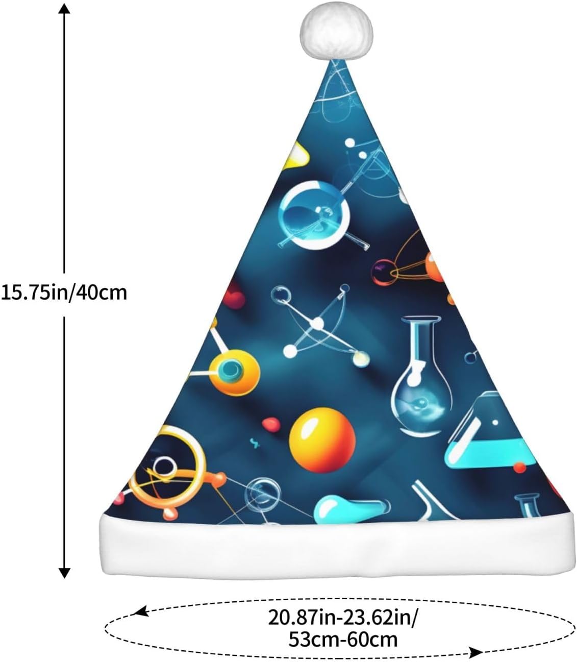 QINZHENG Abstract Science Santa Hat for Women