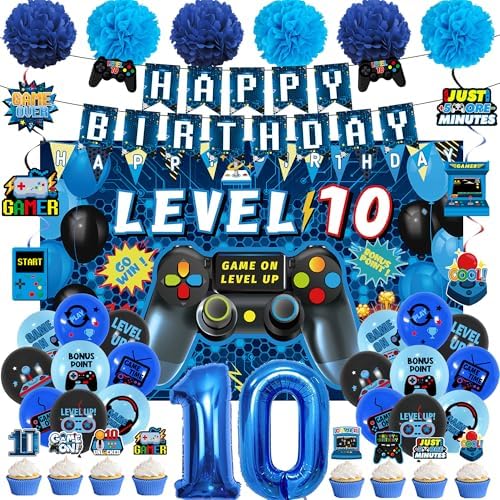 Vlipoeasn 10th Birthday Video Game Party Decorations