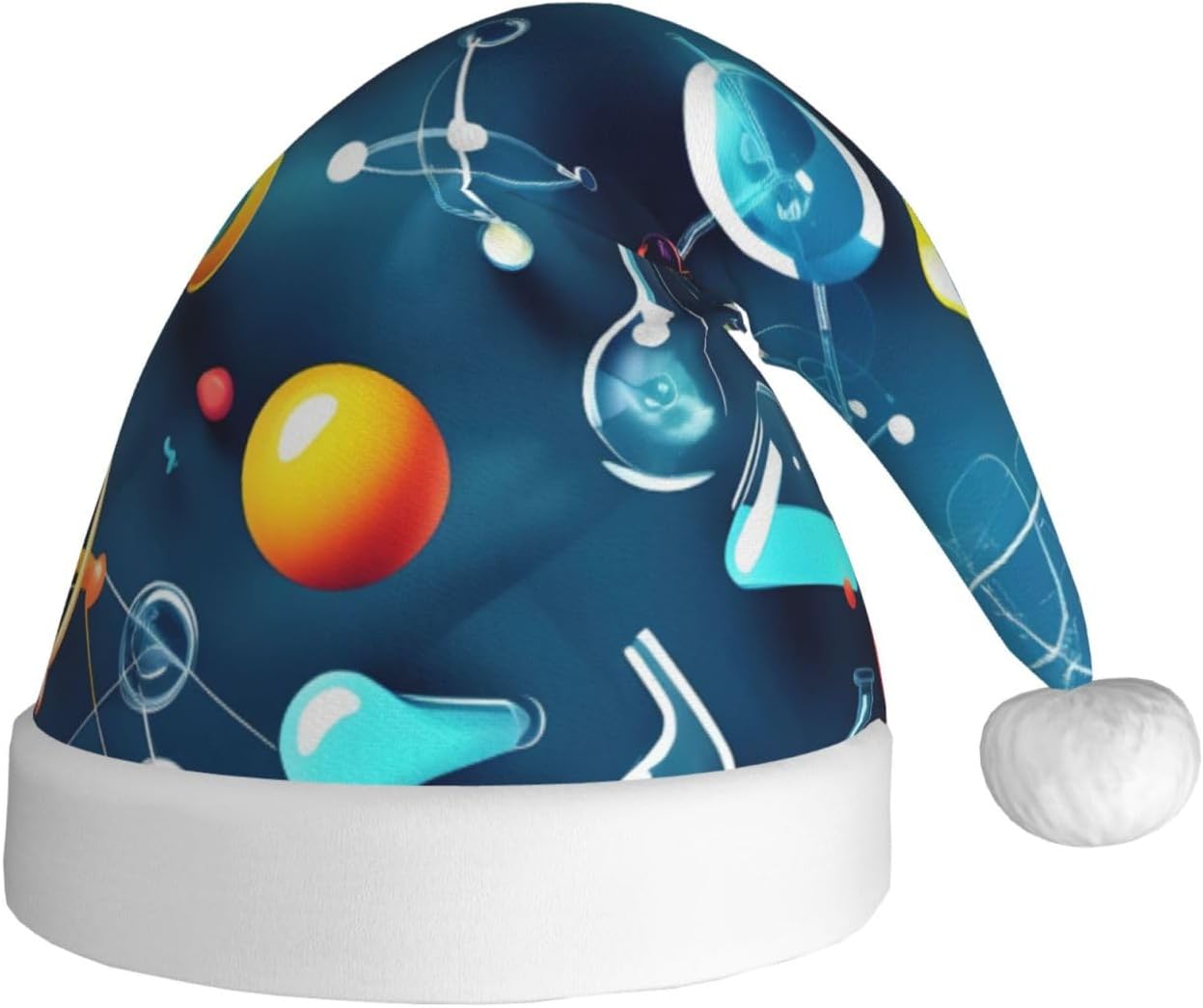 QINZHENG Abstract Science Santa Hat for Women