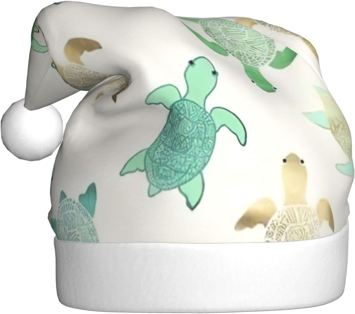 QINZHENG Personalized Santa Hat with Turtle Print