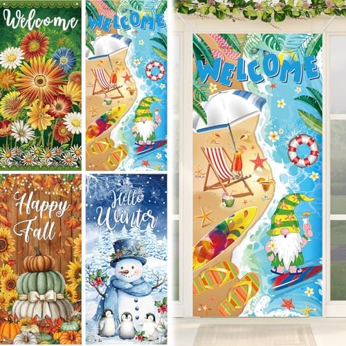 4 Pcs Seasonal Door Decorations for Home Parties