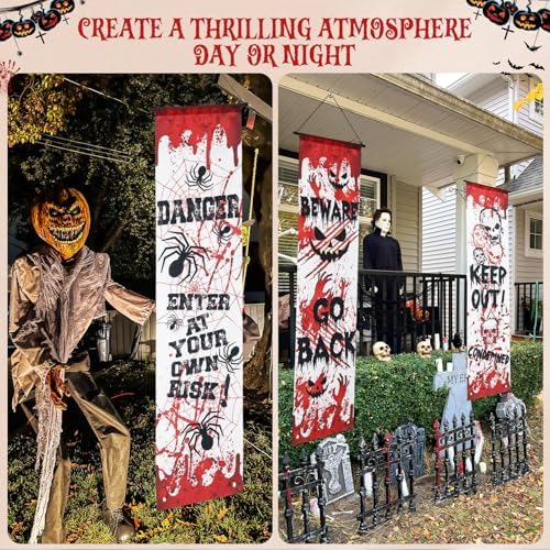4 Pcs Halloween Bloody Banners for Party Decorations