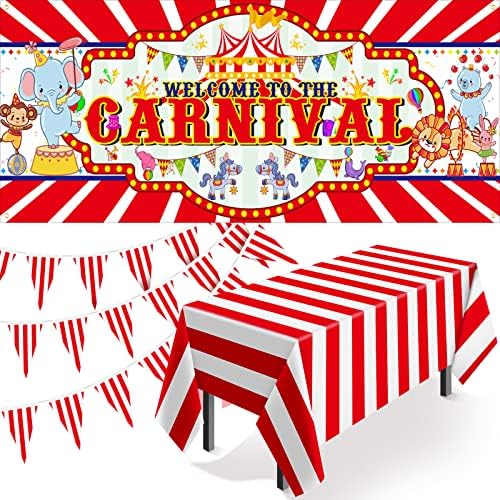 Carnival Party Decoration Set with Elephant and Lion Banners