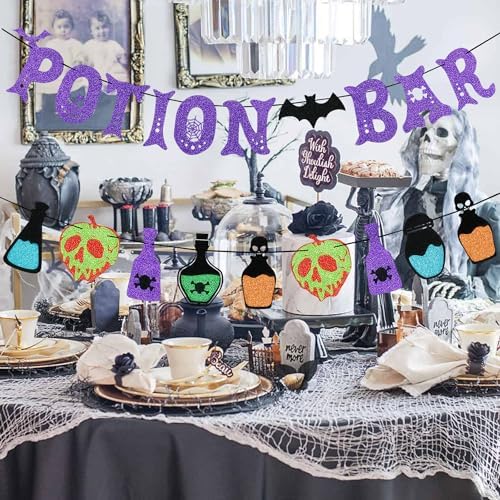 Purple Potion Bar Banner Halloween Decorations