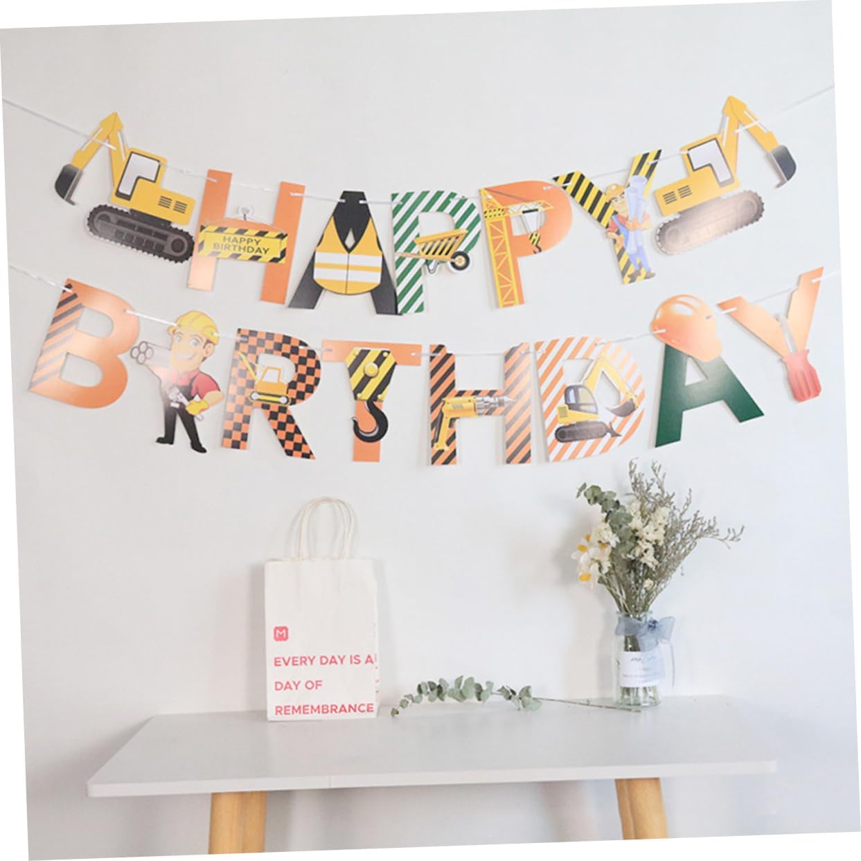 2pcs Car Themed Birthday Hanging Flags for Boys and Girls