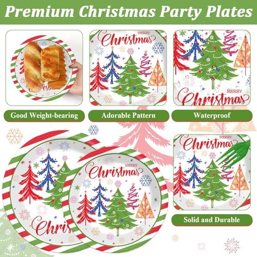 OBUSATT 96Pcs Christmas Party Supplies Set
