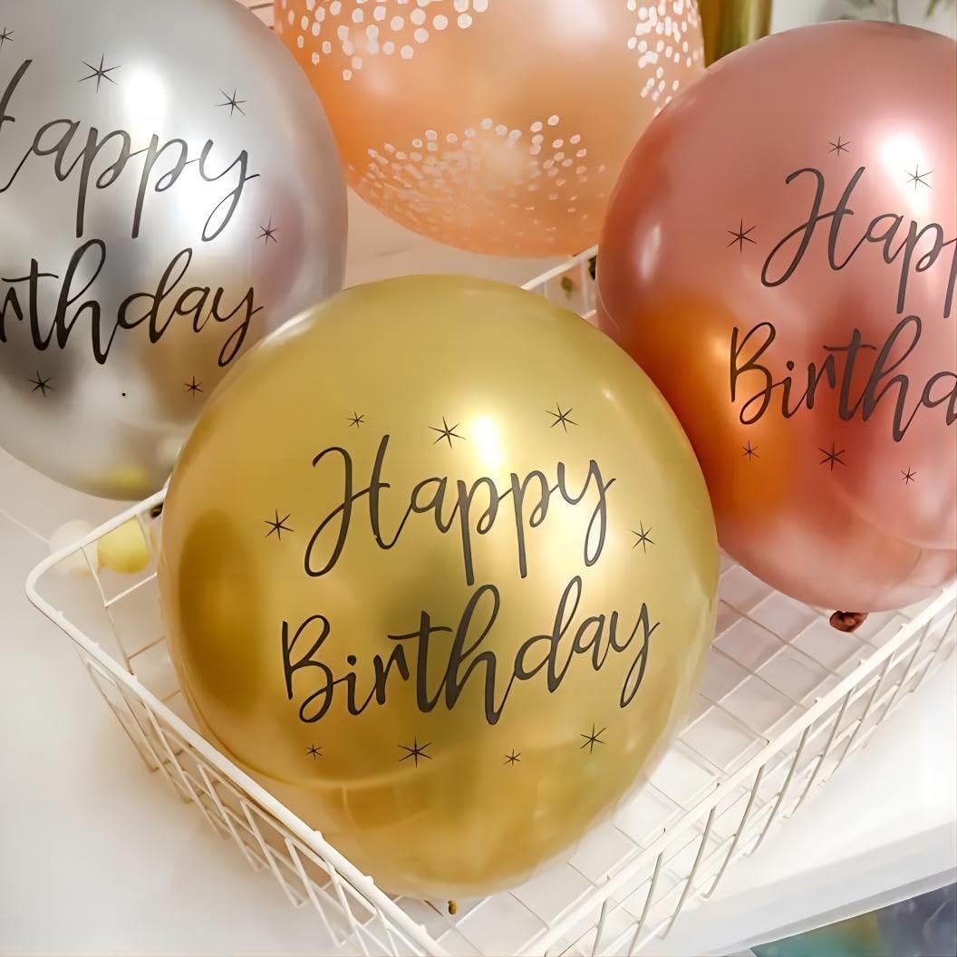 DUILE Metal Happy Birthday Balloons Decorative Party Supplies
