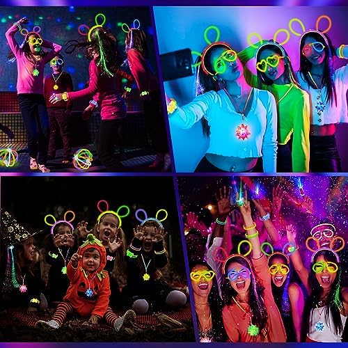 Glow in the Dark Party Supplies with 100 Glow Sticks and LED Toys