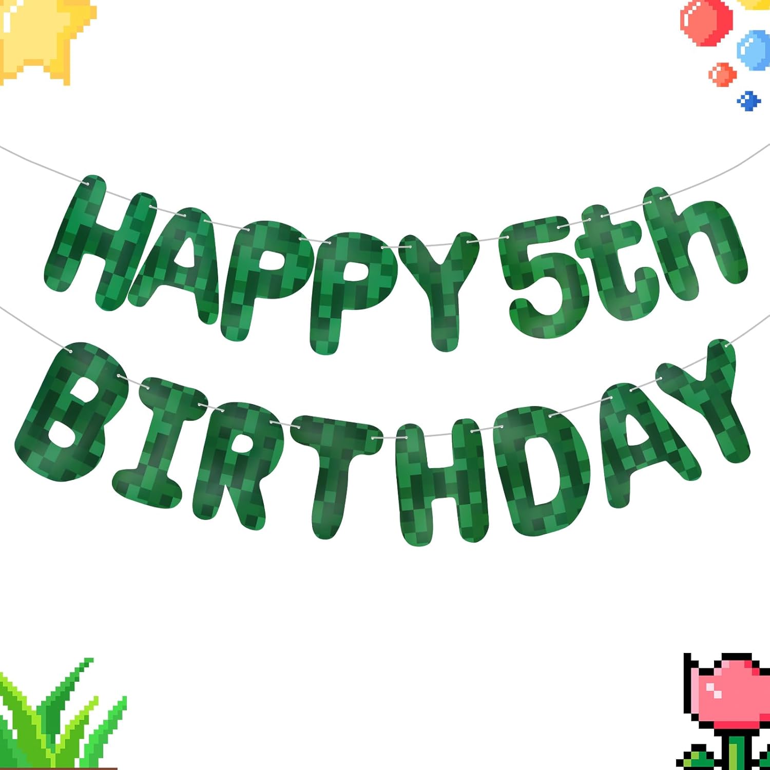 Minecraft Birthday Banner for Kids Parties and Gaming Events