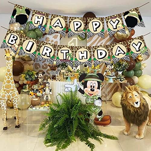 Mouse Safari Birthday Party Banner Set - Pre Strung