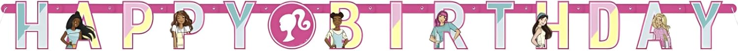 Unique Barbie Happy Birthday Jointed Banner