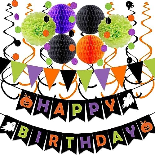 Saliyaa Halloween Birthday Decor Banners