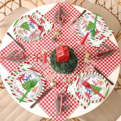 OBUSATT 96Pcs Christmas Party Supplies Set