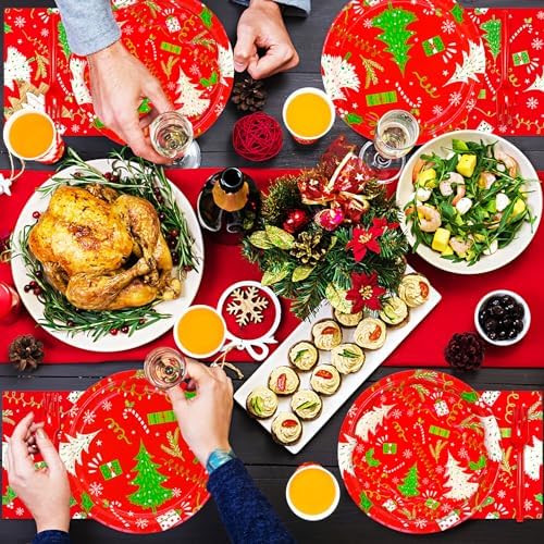 DYLIVeS Christmas Tree Party Supplies Set 24 Guests