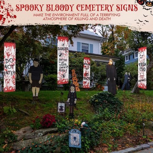 4 Pcs Halloween Bloody Banners for Party Decorations