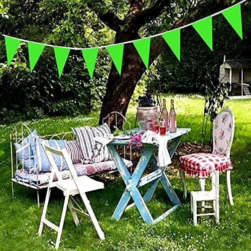 100 Feet Green Pennant Banners for Party Decorations