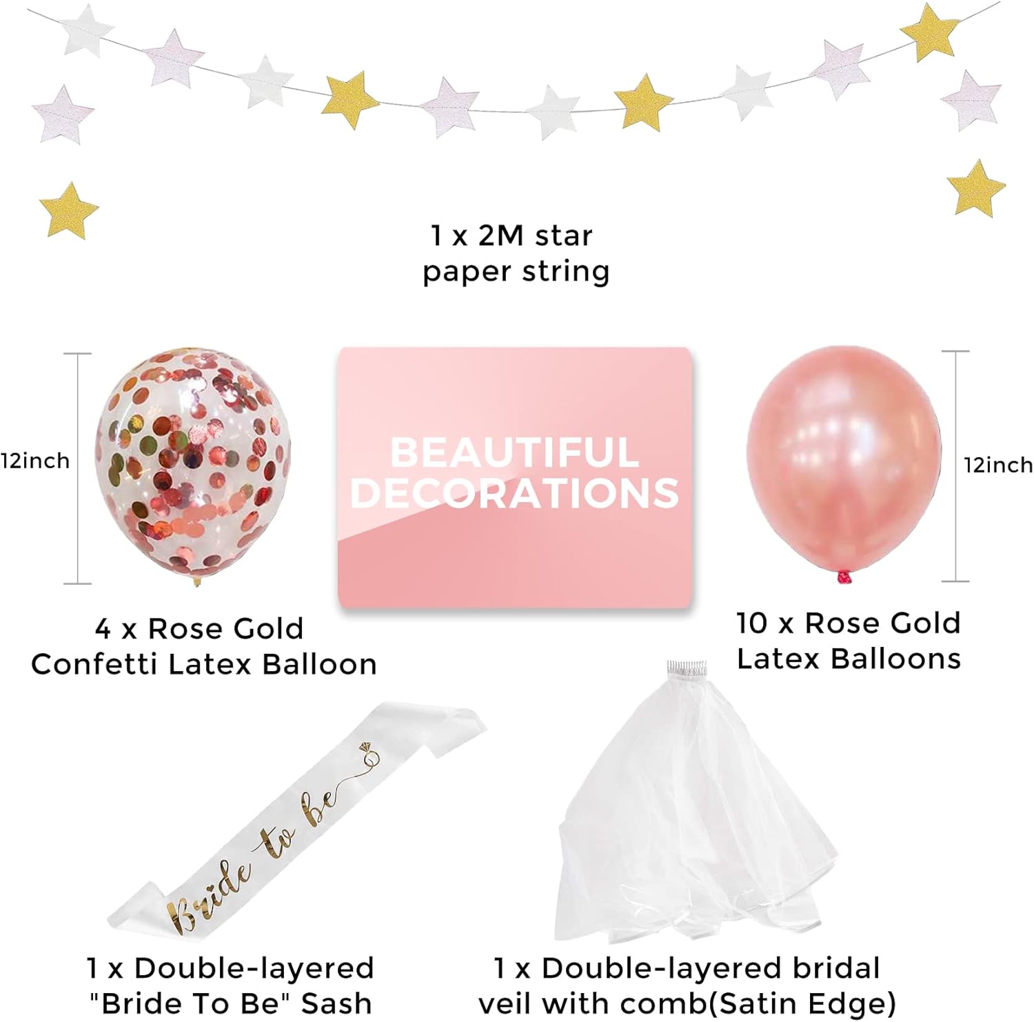 Bachelorette Party Decor Kit - Bride Balloons Sash Set
