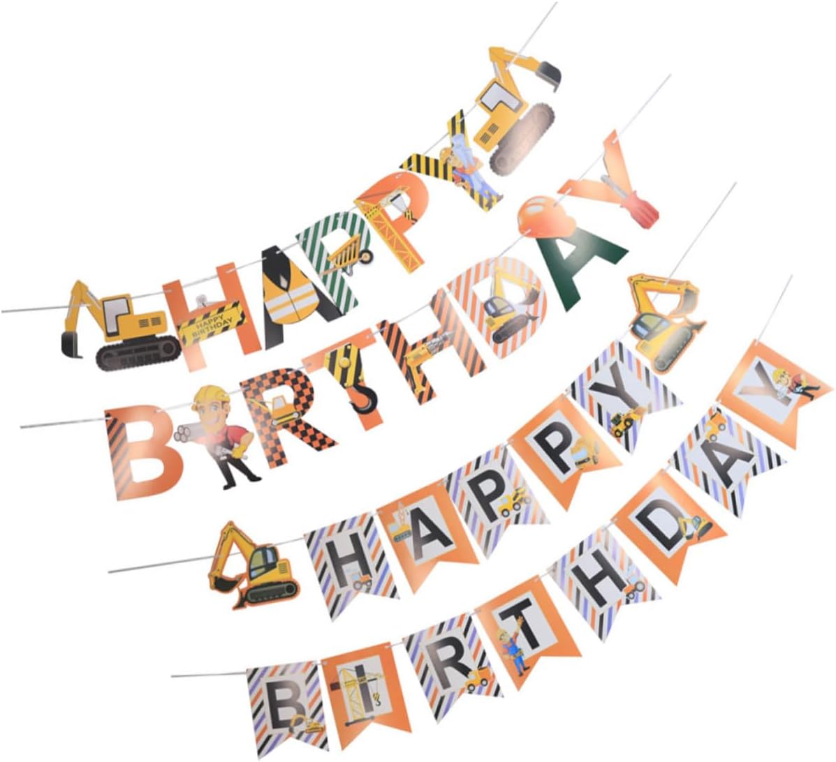 Milisten 2pcs Car Themed Birthday Hanging Flags