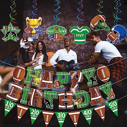 36PC Football Birthday Banner - Super Bowl Party Decorations