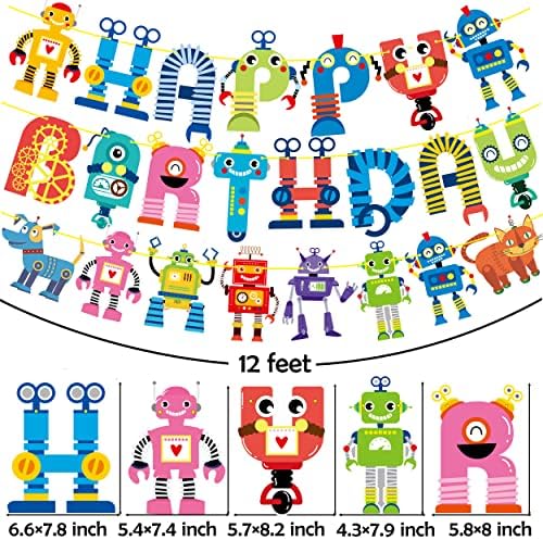 Robot Happy Birthday Banner Set - Fun Party Decor