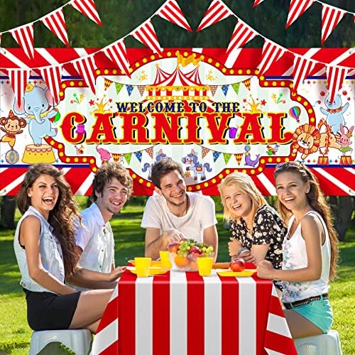 Carnival Party Decoration Set with Elephant and Lion Banners