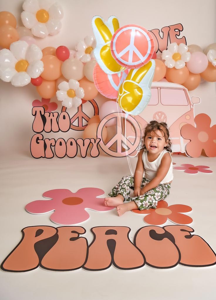 8pcs Groovy Retro Hippie Balloon Set