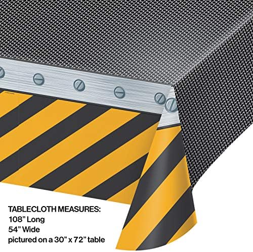 Creative Converting Construction Birthday Zone Plastic Tablecover 54 x 108