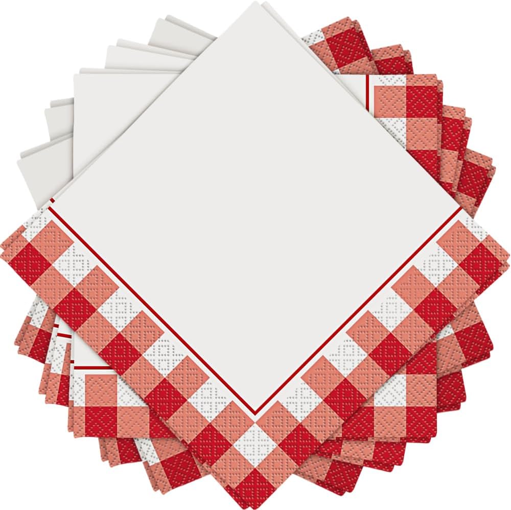 Unique Red Gingham Luncheon Napkins Pack of 16