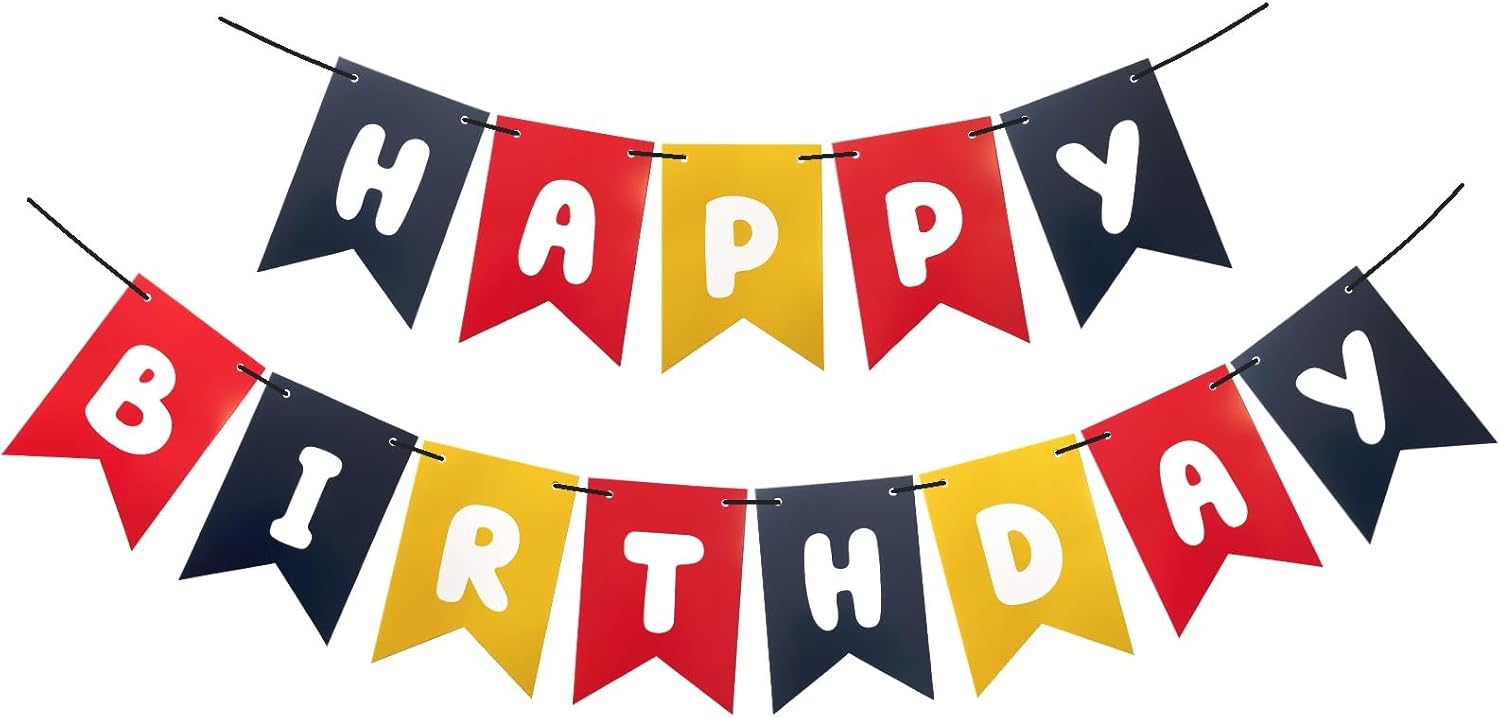 Runhiskii Happy Birthday Banner Decorations for Kids Party