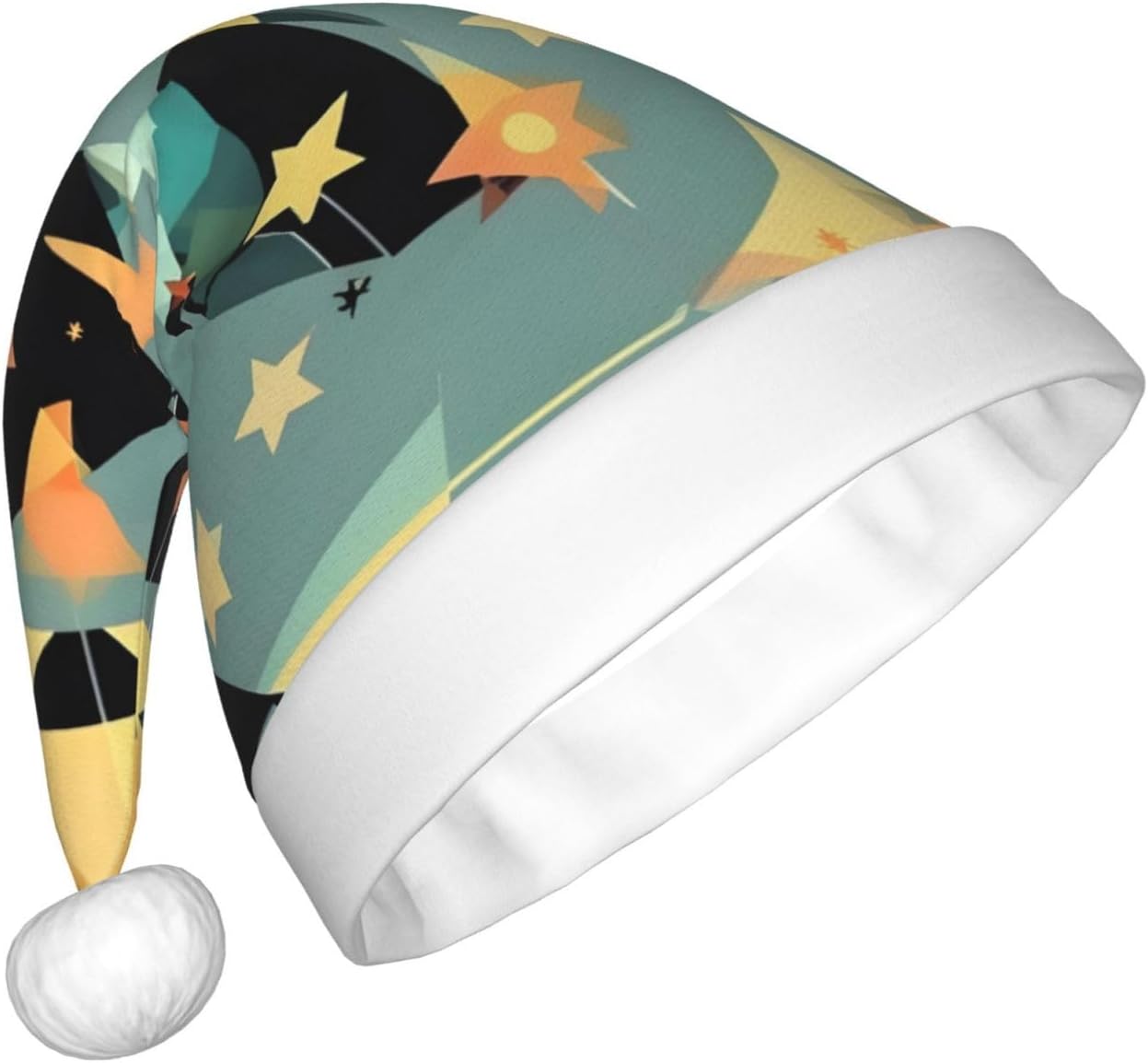 QINZHENG Atomic Stars Santa Hat for Women
