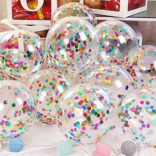 40pcs 12 Inch Transparent Confetti Balloons for Parties