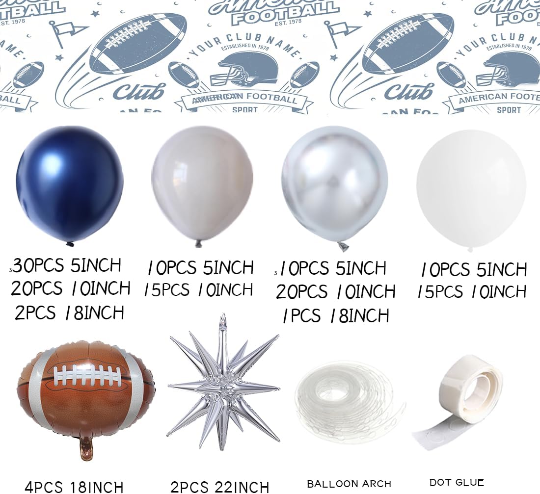 141Pcs Football Balloon Arch Kit for Birthday Decor