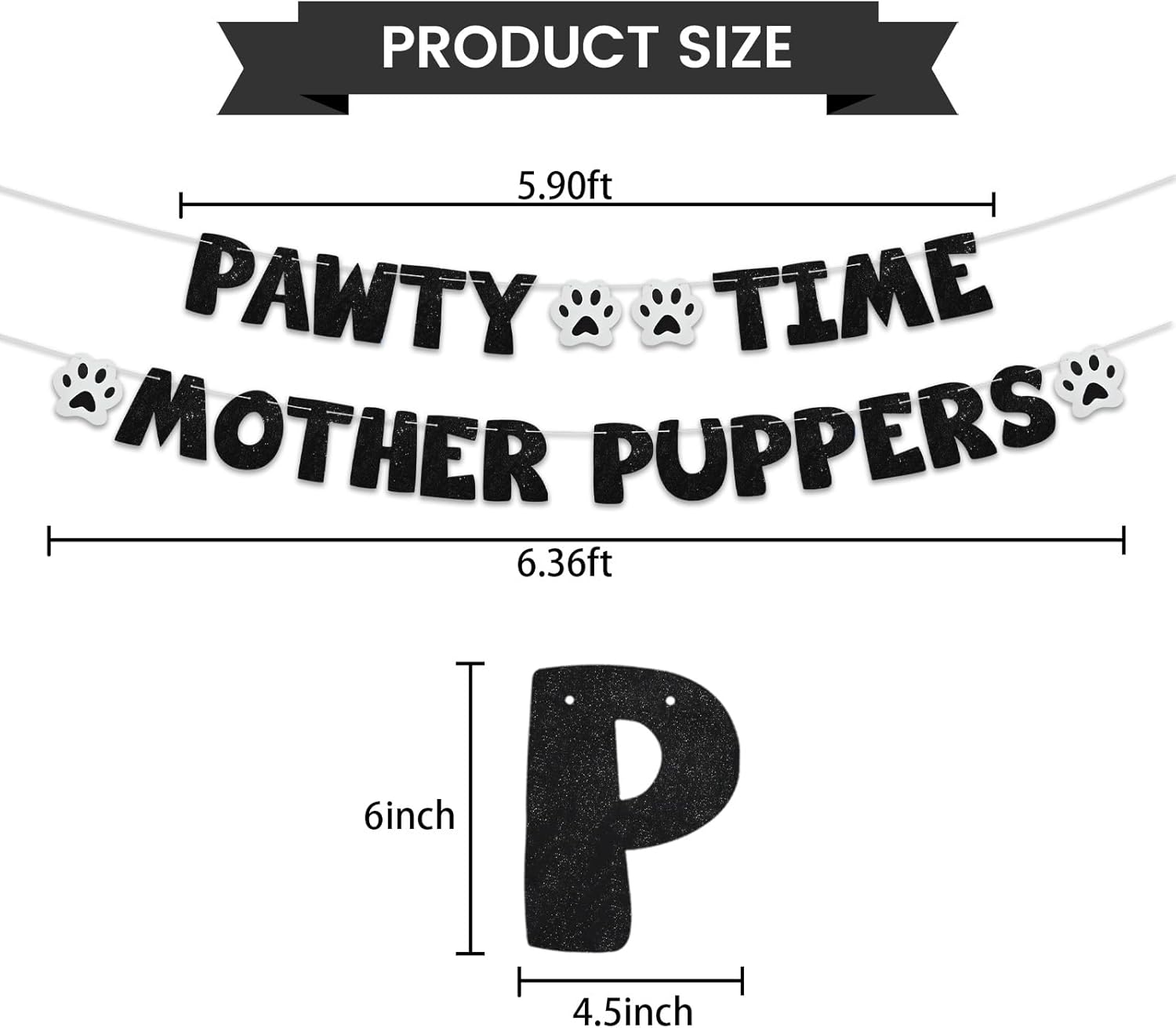 BEISHIDA Sparkling Pet Birthday Banner for Dogs and Cats