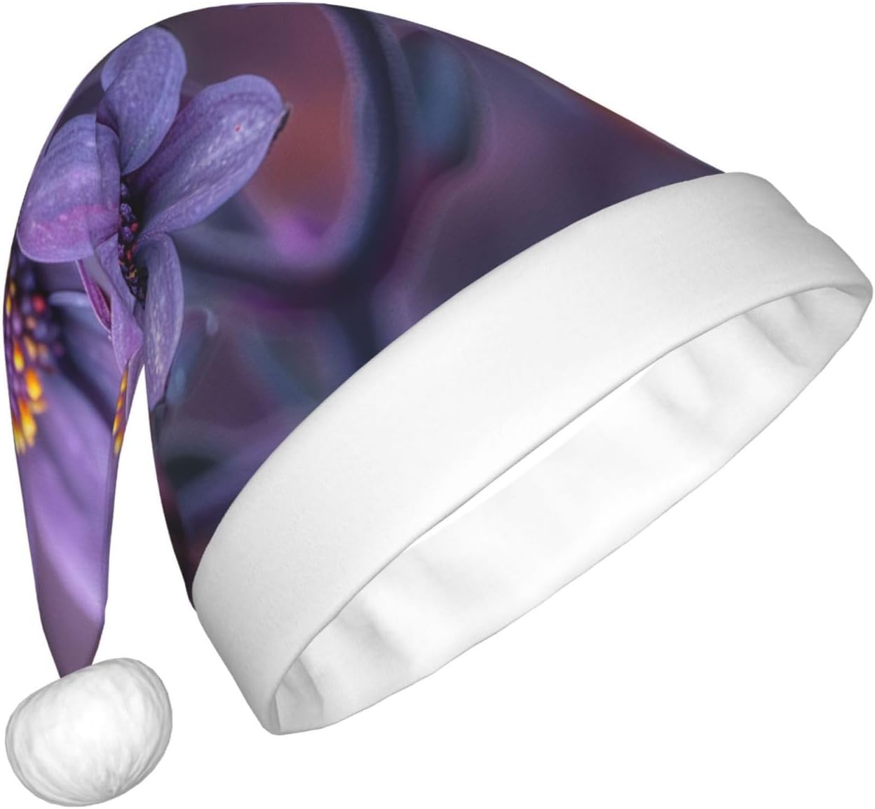 QINZHENG Personalized Santa Hat with Three Flowers Print