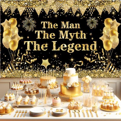 Man The Myth The Legend Birthday Backdrop Banner
