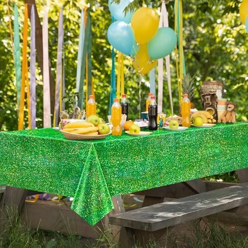 4 Pcs Green Holographic Laser Tablecloth 40x108