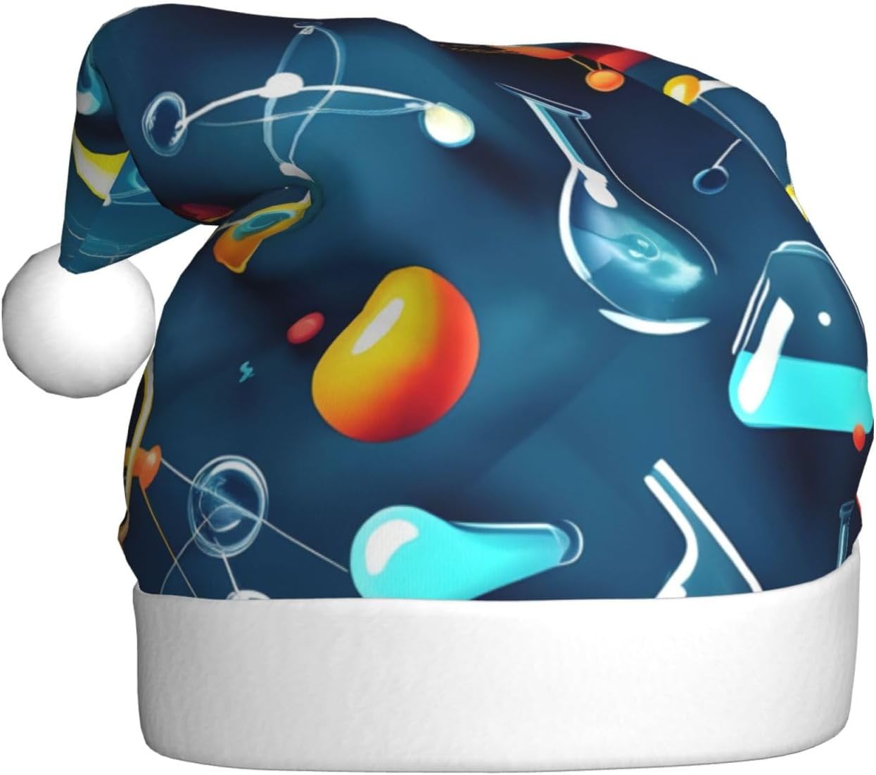 QINZHENG Abstract Science Santa Hat for Women