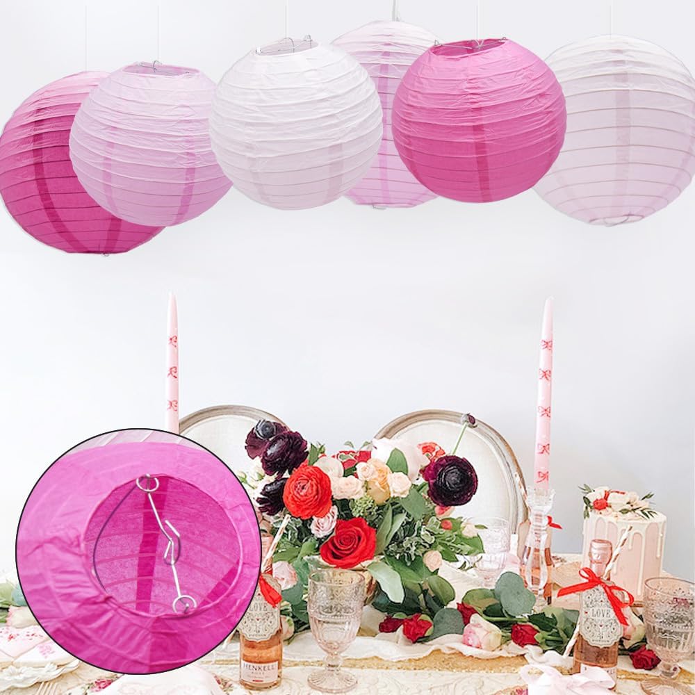Hocansen 18PCS Paper Lanterns Pom Poms Decor Set