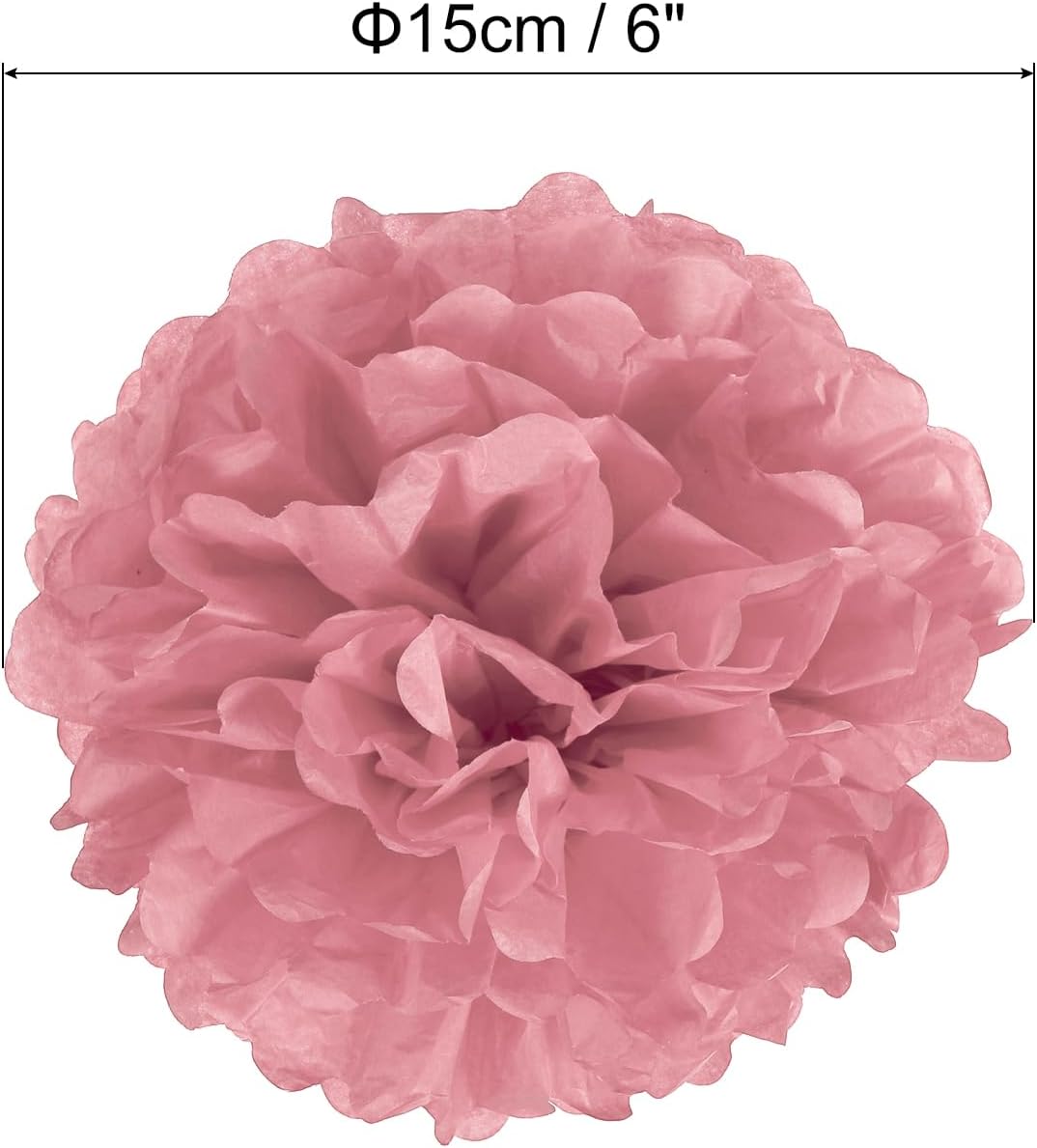 PATIKIL 6 Inch Grey Pink Tissue Pom Poms Flowers 20 Pack