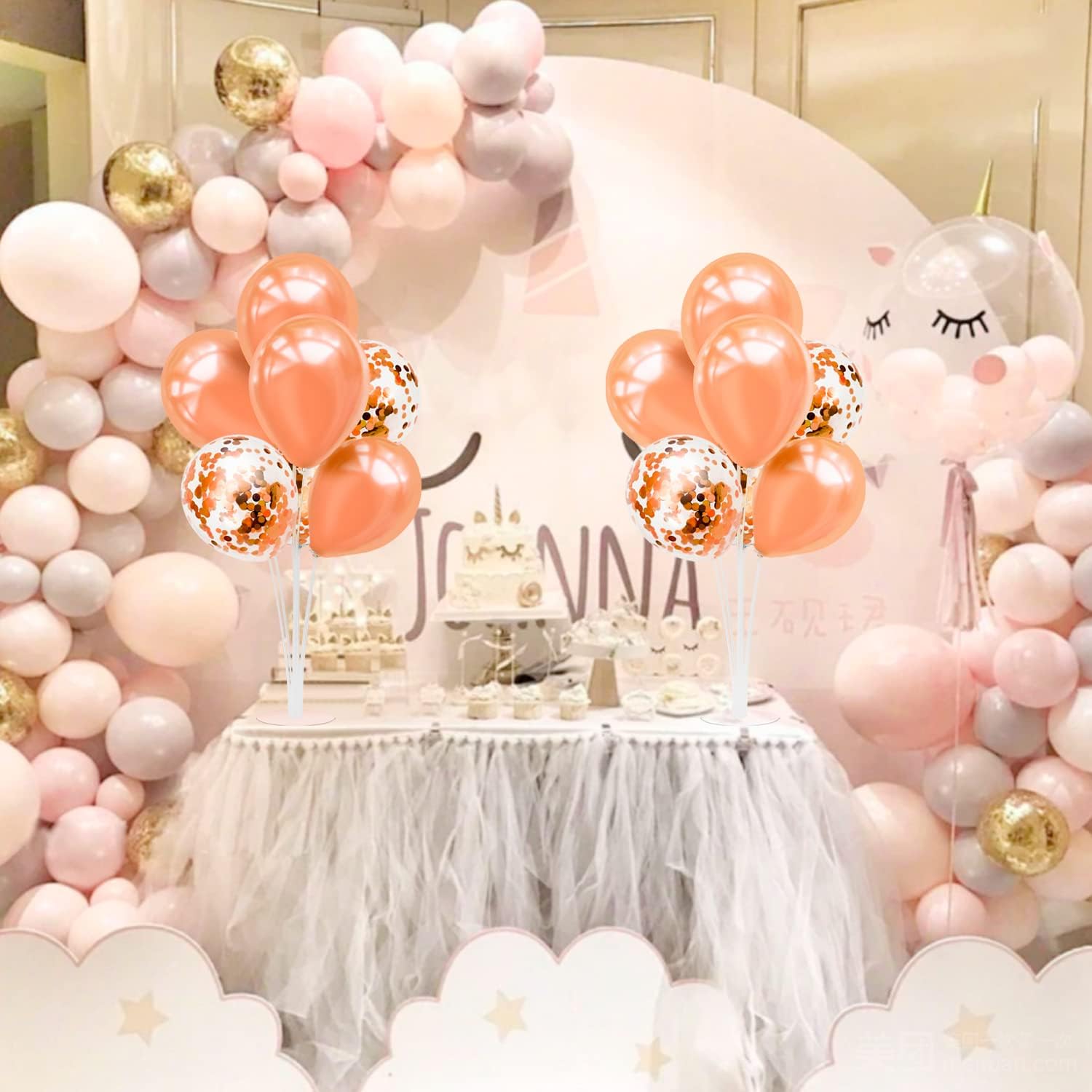 Rose Gold Balloon Stand Centerpiece Table Decor for Celebrations