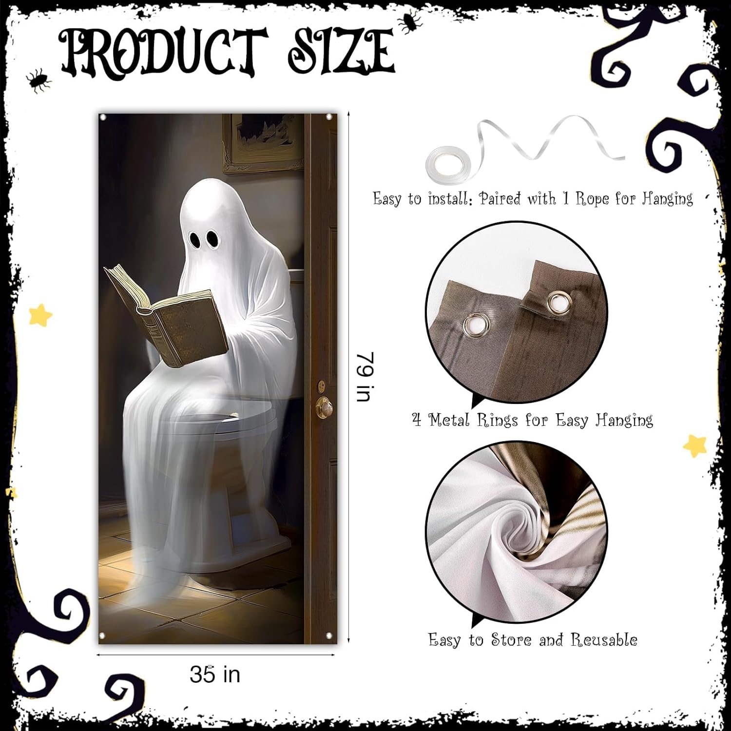 Bunny Chorus Halloween Door Cover 35x78 Inch