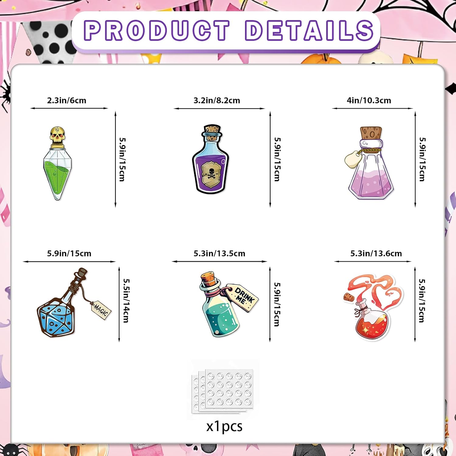 Potions Bar Banner Glitter Halloween Decorations