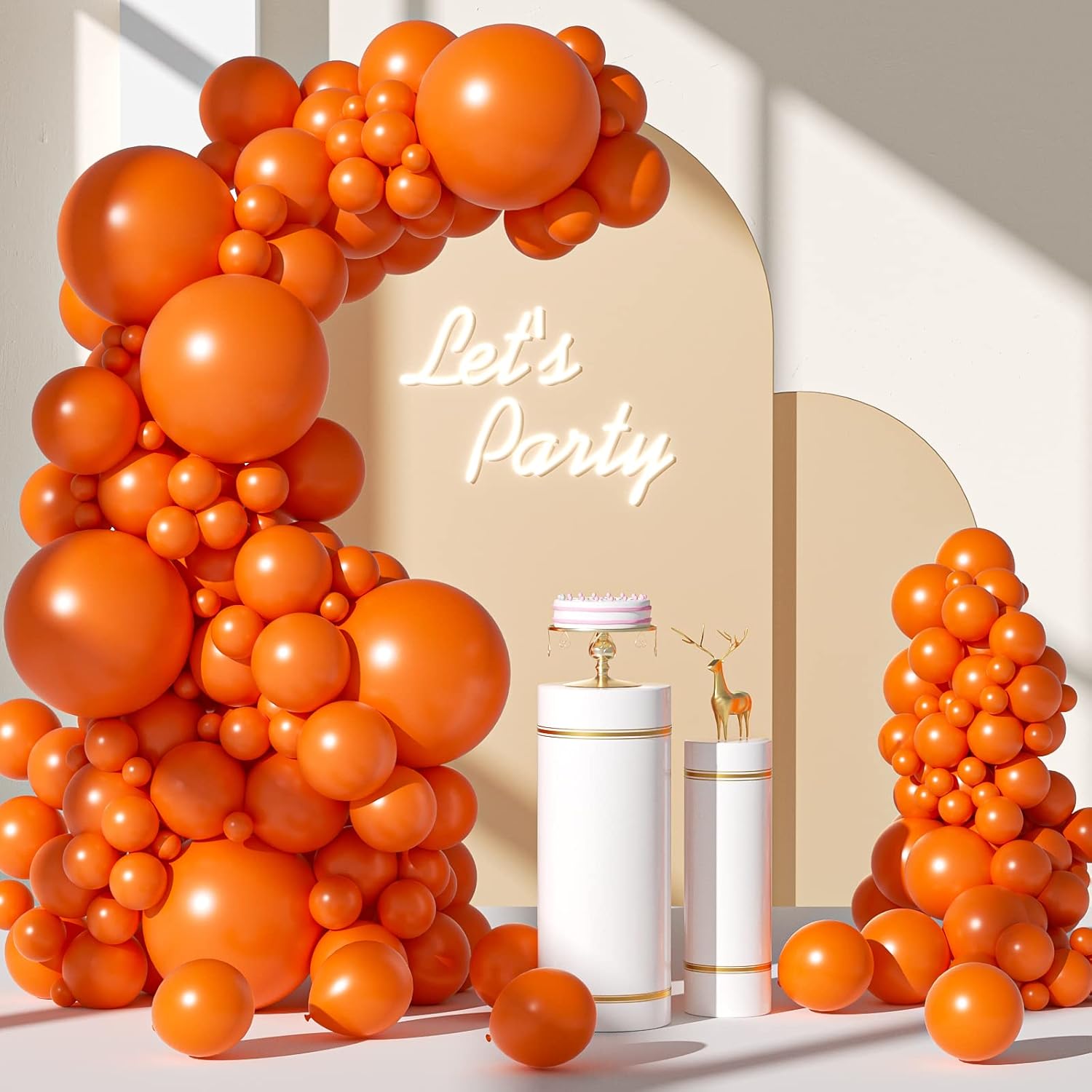 FOTIOMRG 110pcs Orange Balloon Garland Kit