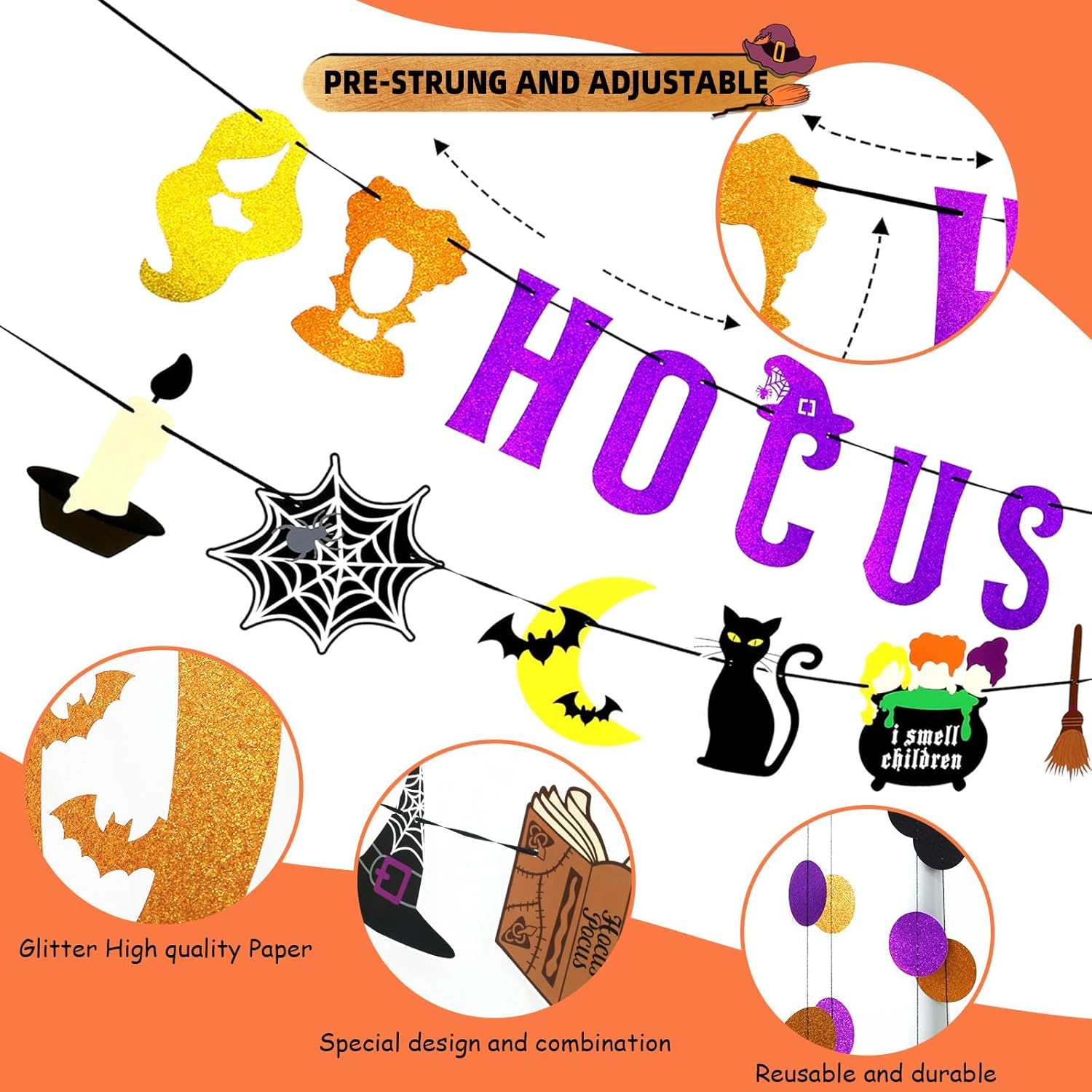 Premium 30pcs Hocus Pocus Halloween Decorations Set