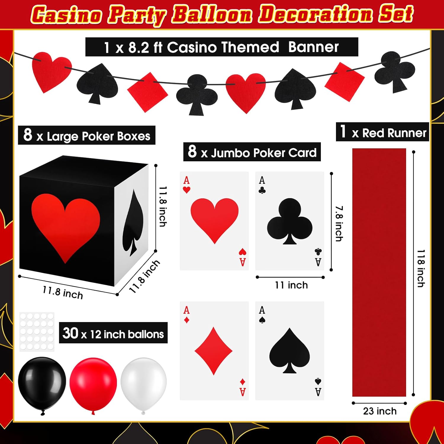 Zhanmai Casino Themed Decorations Set for Game Night Party