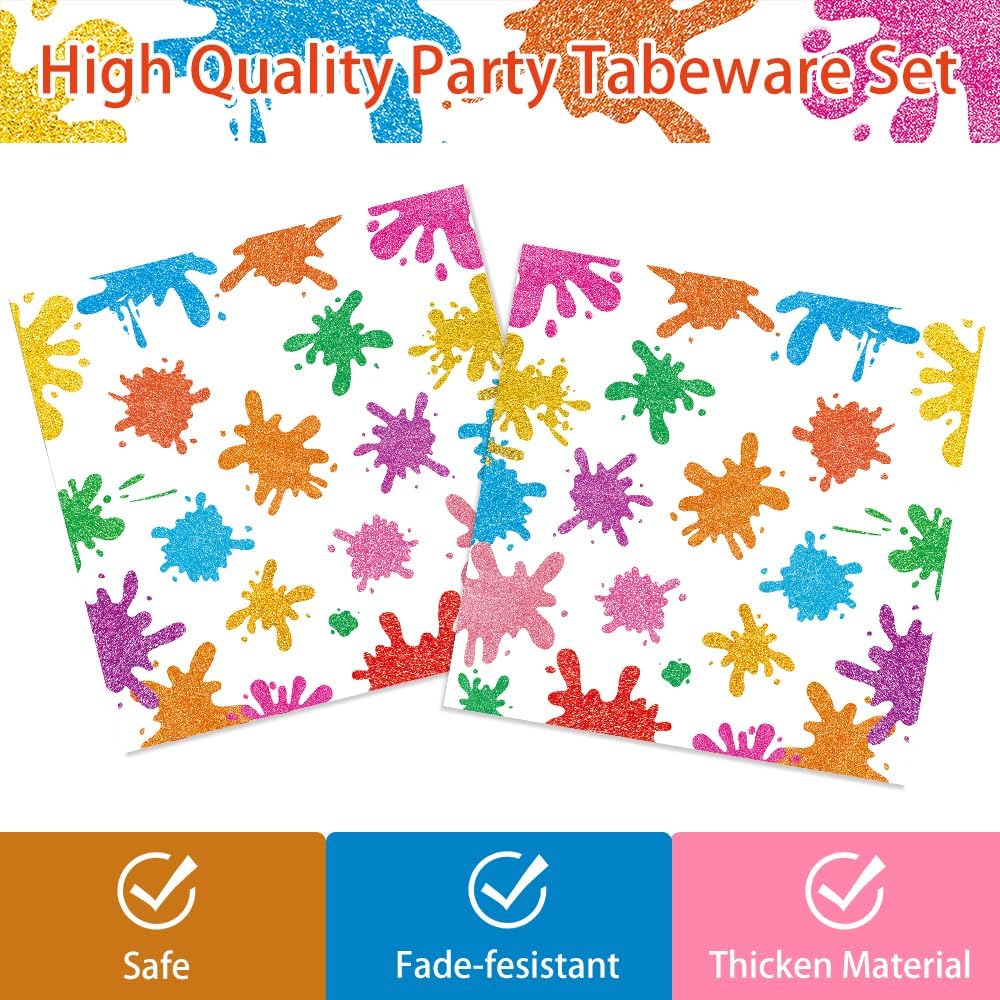140PCS Paint Splatter Party Decorations Set